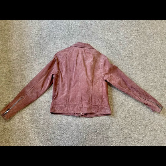 BlankNYC Pink Suede Moto Jacket In Coral Cedar Size M - Picture 11 of 14